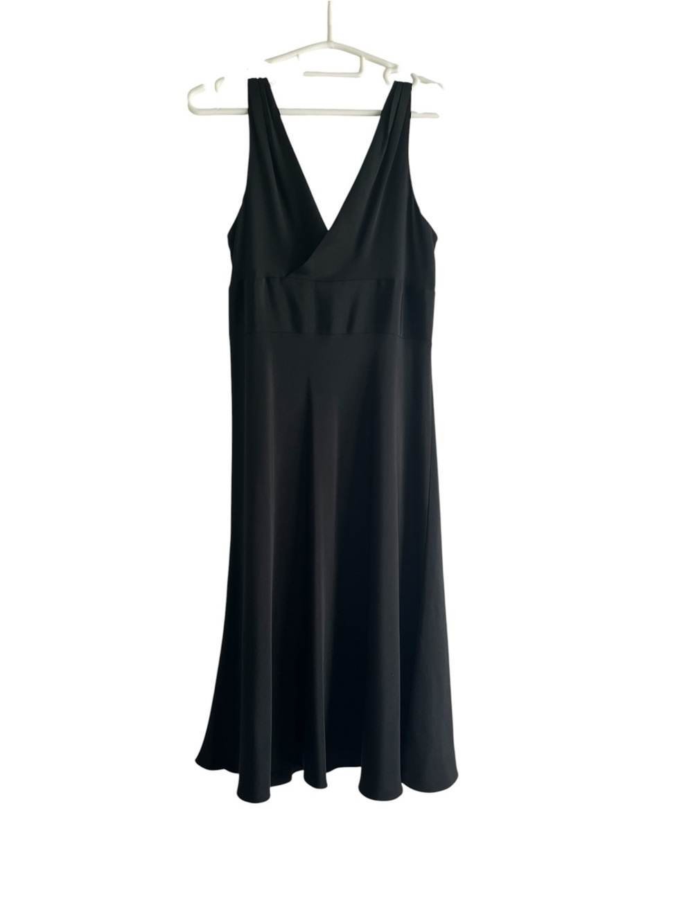 J. Crew Black V-Neck Midi Dress